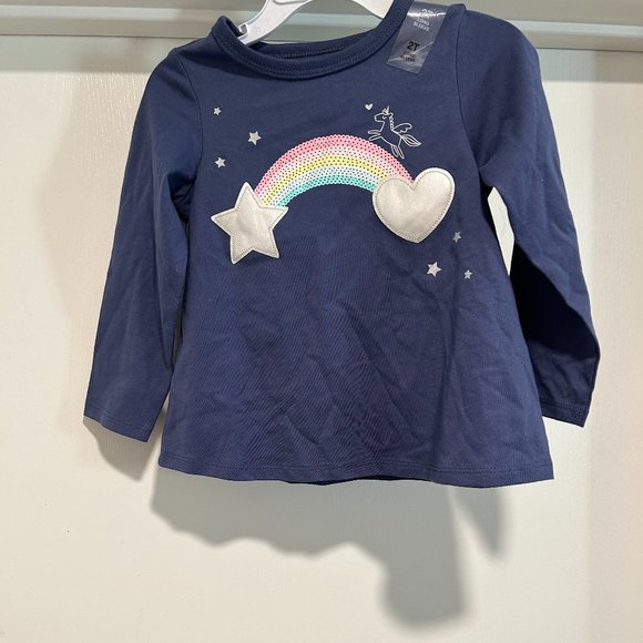 FIRST IMPRESSIONS GIRLS BLUE RAINBOW HEART TO STAR TOP - Picture 1 of 5